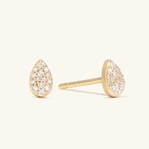 PAVE DIAMOND PEAR STUDS - MEJURI - PERFECT CONDITION